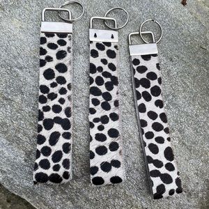 Spotted Cowhide Keychain